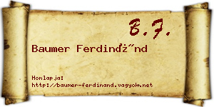 Baumer Ferdinánd névjegykártya